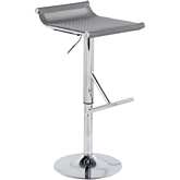 Mirage Ale Adjustable Bar Stool in Silver Mesh & Chrome